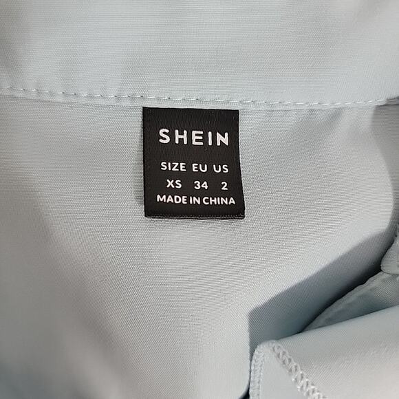 Shein Tiered Ruffle Maxi Dress Blue Womens XS Runs Big Flutter Sleeve - Picture 6 of 7